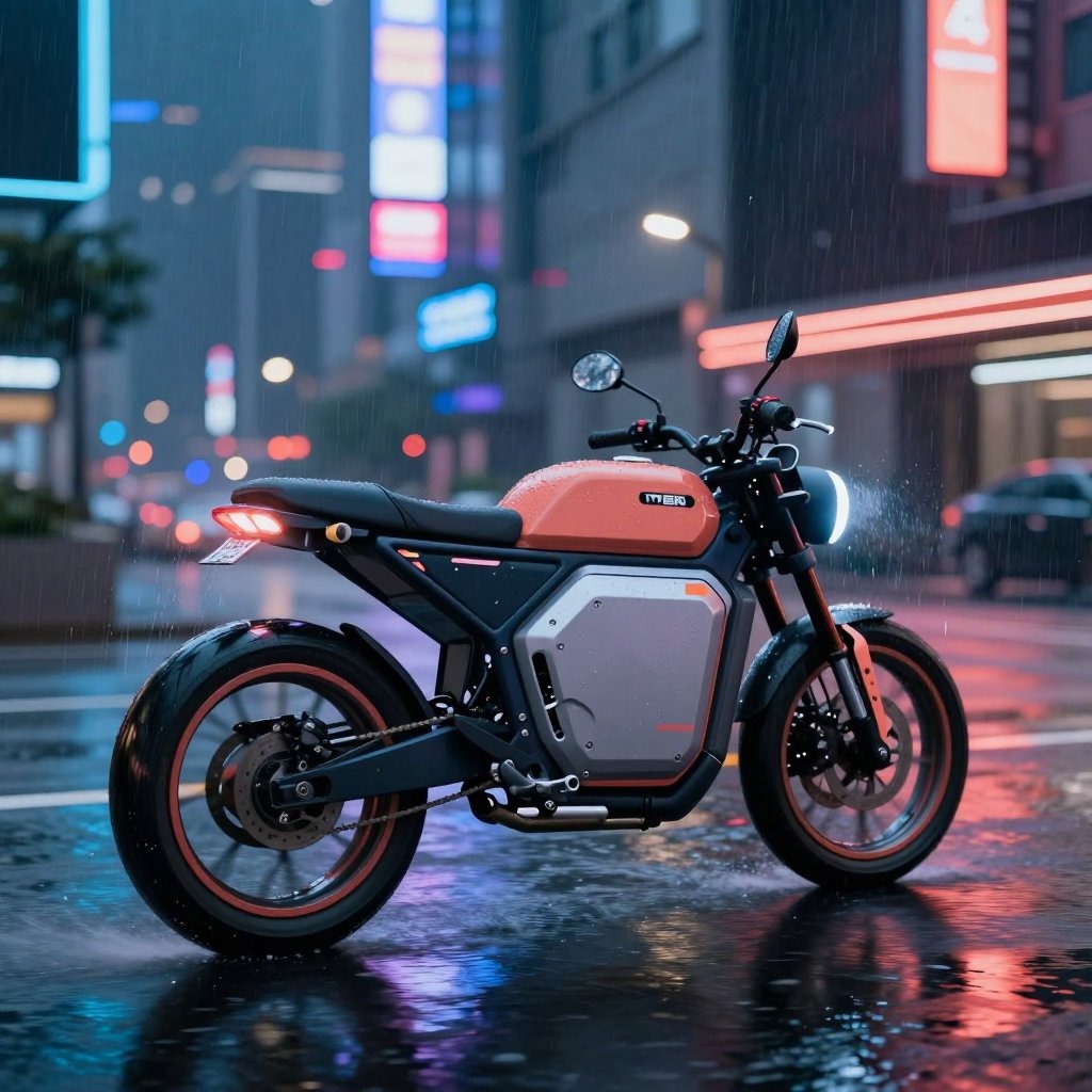 Retro futuristic motorcycle